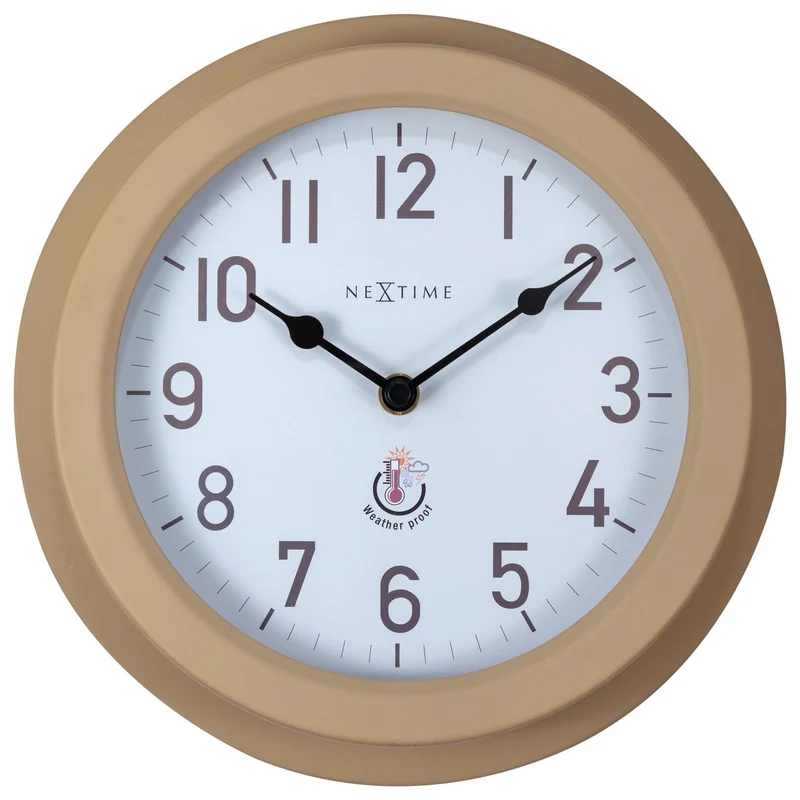 Weatherproof Outdoor Wall Clock - 22cm - Metal - Galvanized Poppy