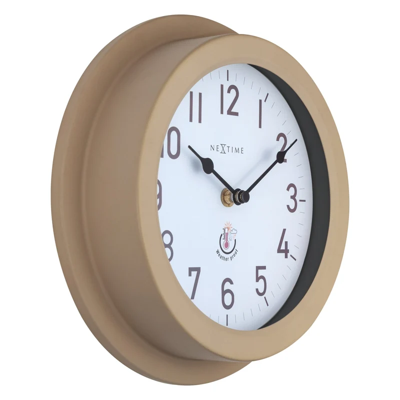 Weatherproof Outdoor Wall Clock - 22cm - Metal - Galvanized Poppy