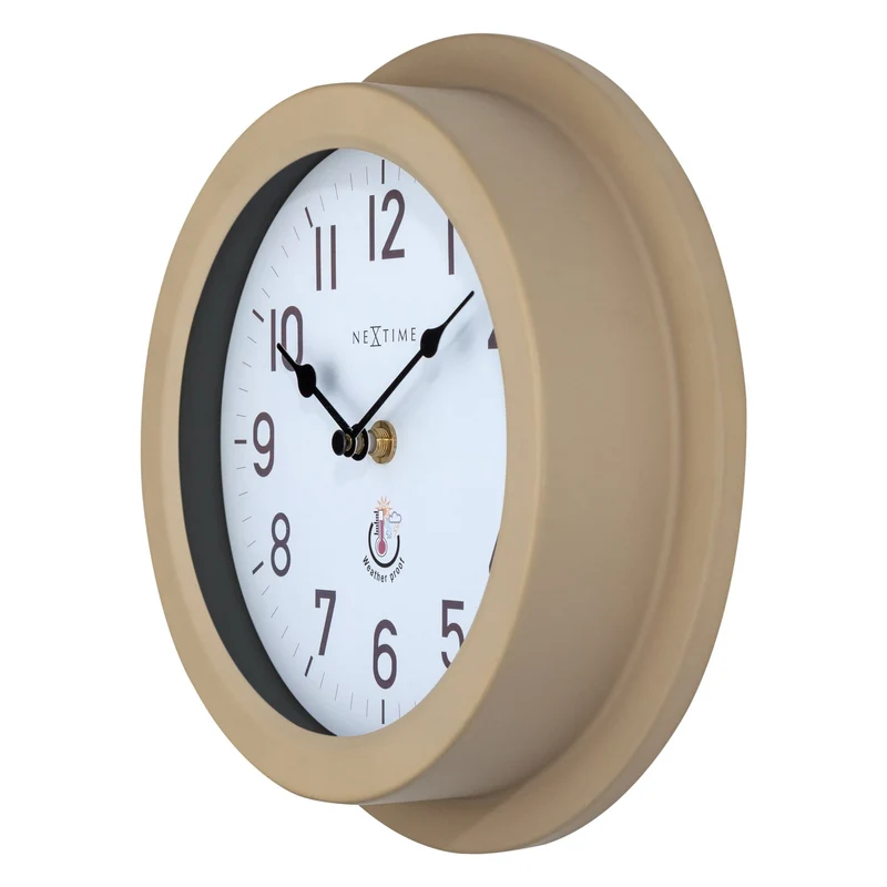 Weatherproof Outdoor Wall Clock - 22cm - Metal - Galvanized Poppy