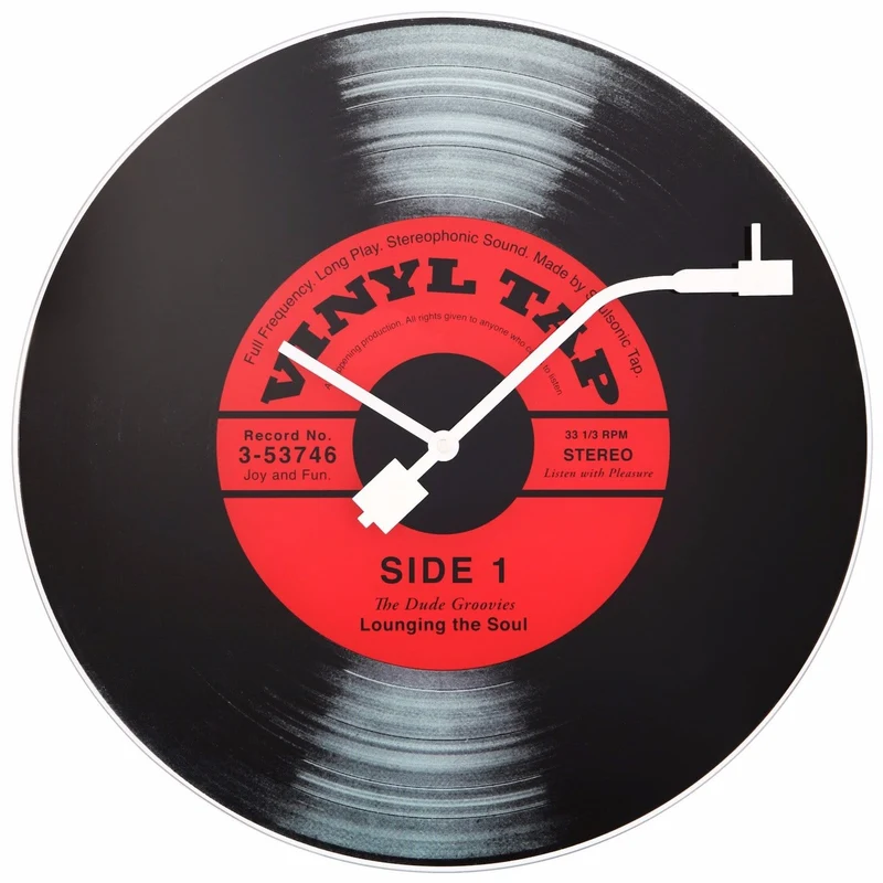 Wall clock - 43 cm - Glass - 'Vinyl Tap'