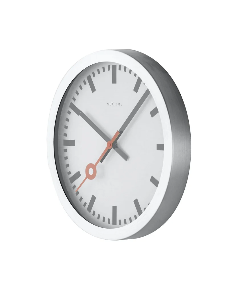 Wall clock/Table clock - 19 / 35cm - Aluminum - 'Station Stripe'