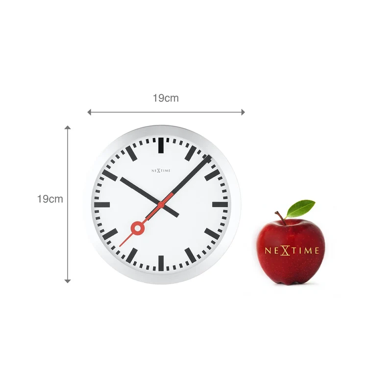 Wall clock/Table clock - 19 / 35cm - Aluminum - 'Station Stripe'