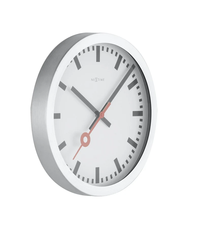 Wall clock/Table clock - 19 / 35cm - Aluminum - 'Station Stripe'