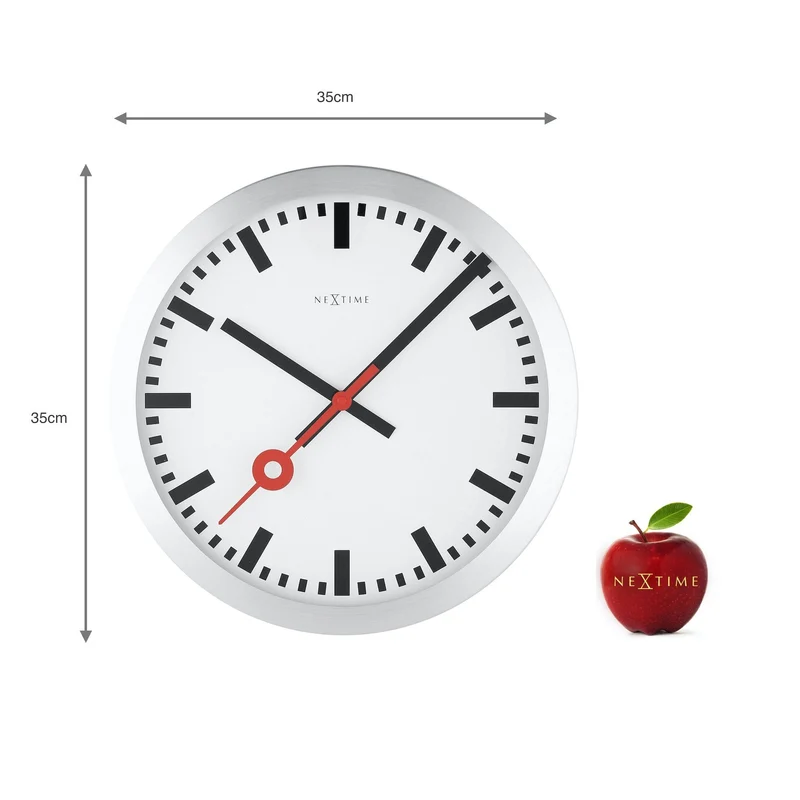 Wall clock/Table clock - 19 / 35cm - Aluminum - 'Station Stripe'