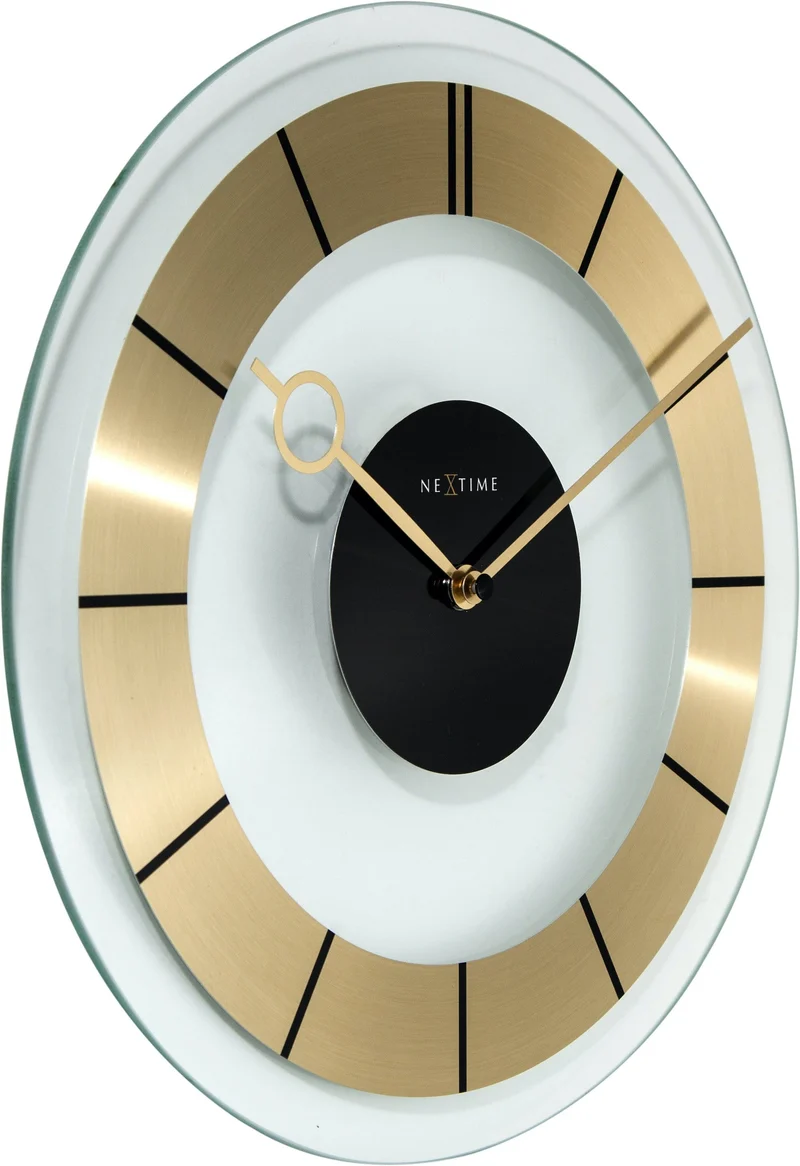 Wall clock - 31 cm - Aluminium - Glass - 'Retro'