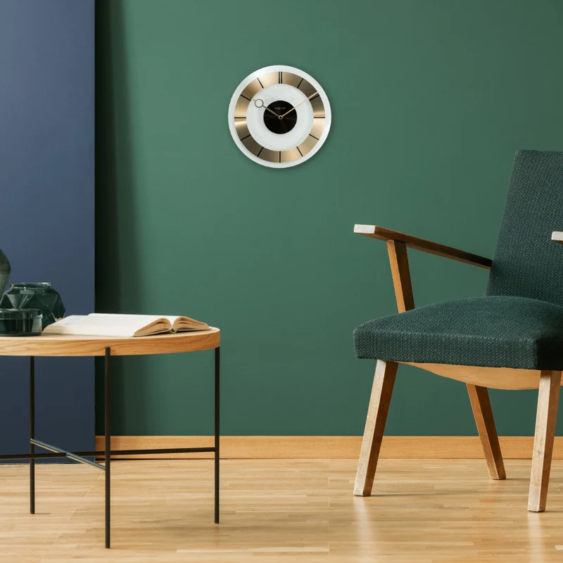 Wall clock - 31 cm - Aluminium - Glass - 'Retro'