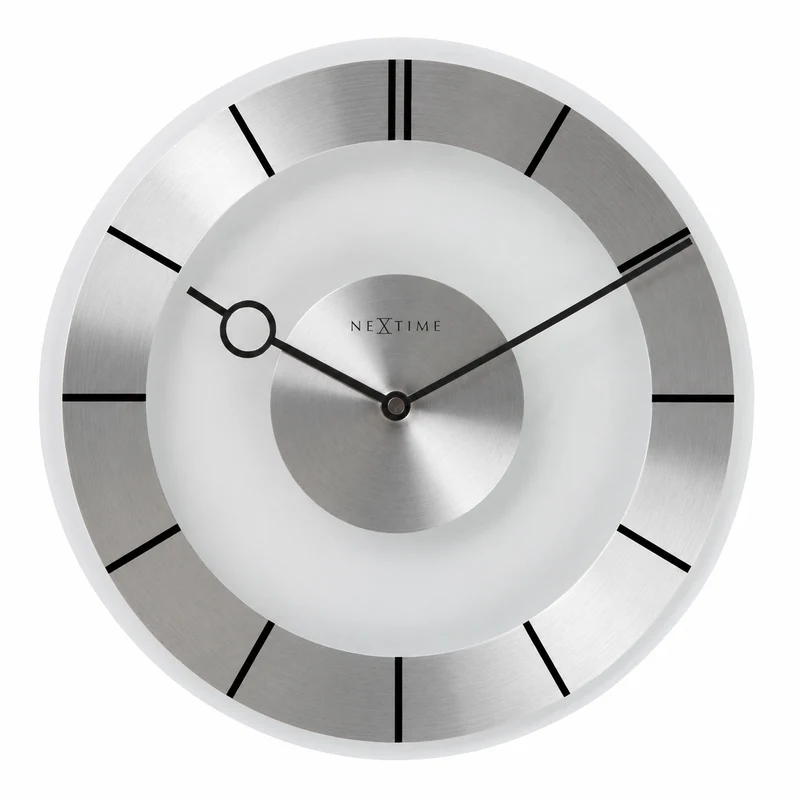 Wall clock - 31 cm - Aluminium - Glass - 'Retro'