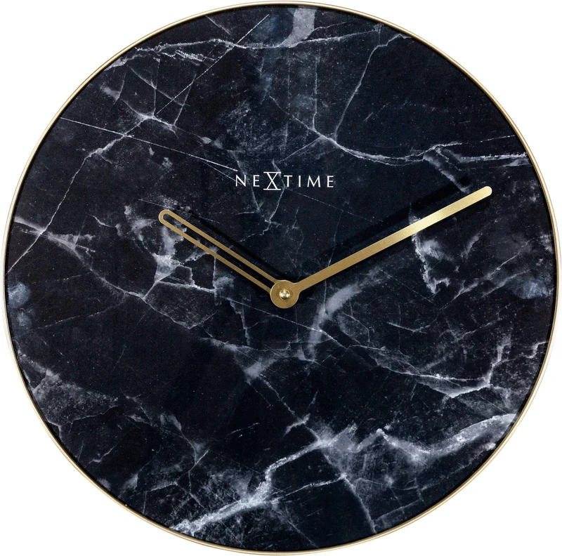 Wall clock - 40 cm - Glass / Metal - 'Marble'