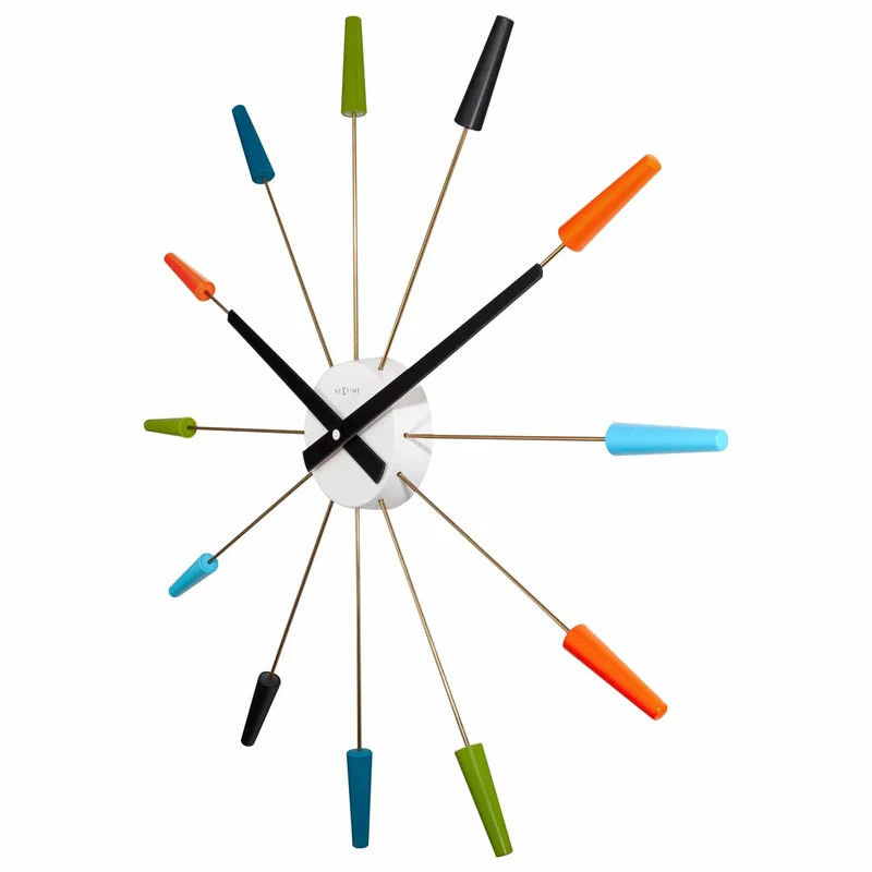 Silent Wall clock - Vintage - 58cm - Stainless Steel - 'Plug Inn'