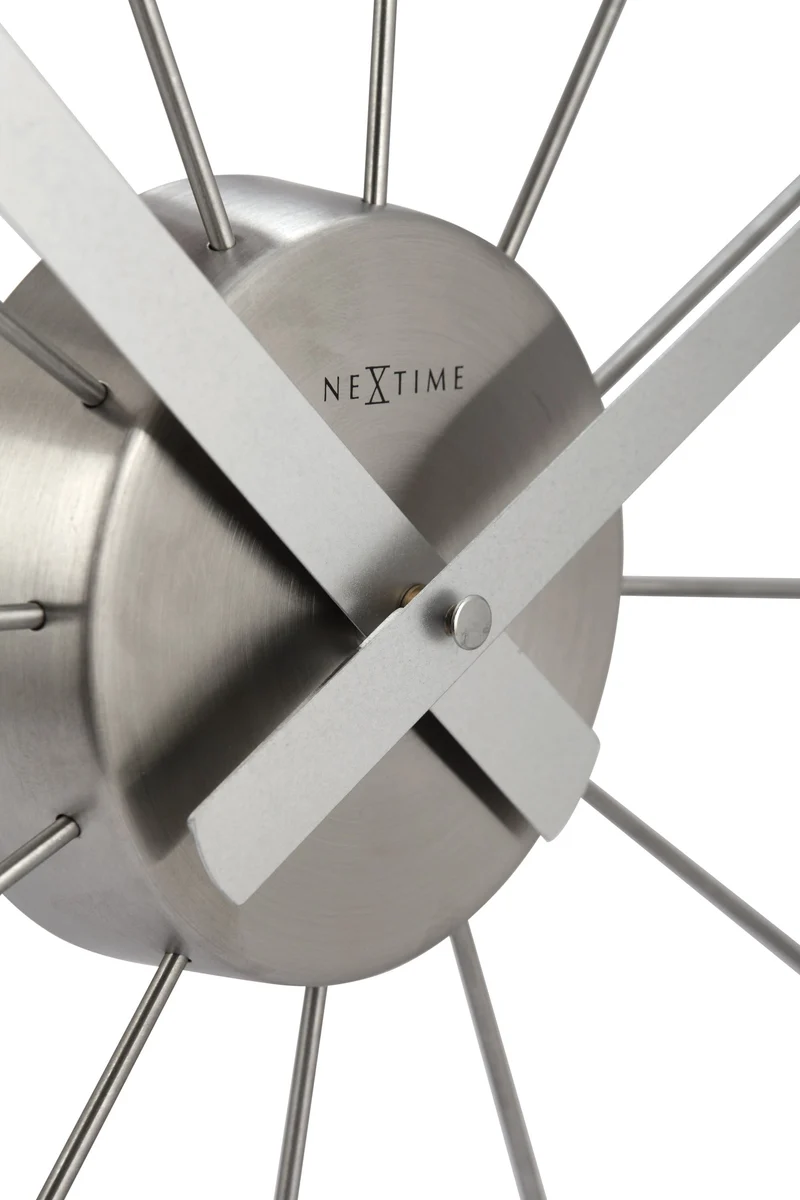 Silent Wall clock - Vintage - 58cm - Stainless Steel - 'Plug Inn'