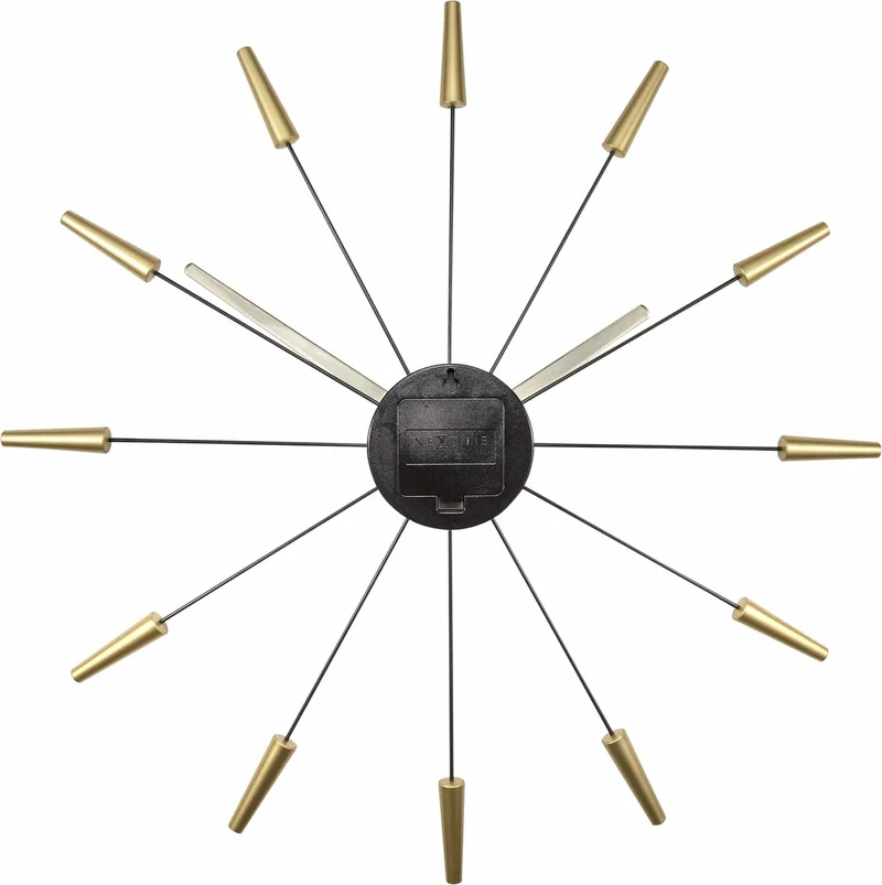 Silent Wall clock - Vintage - 58cm - Stainless Steel - 'Plug Inn'