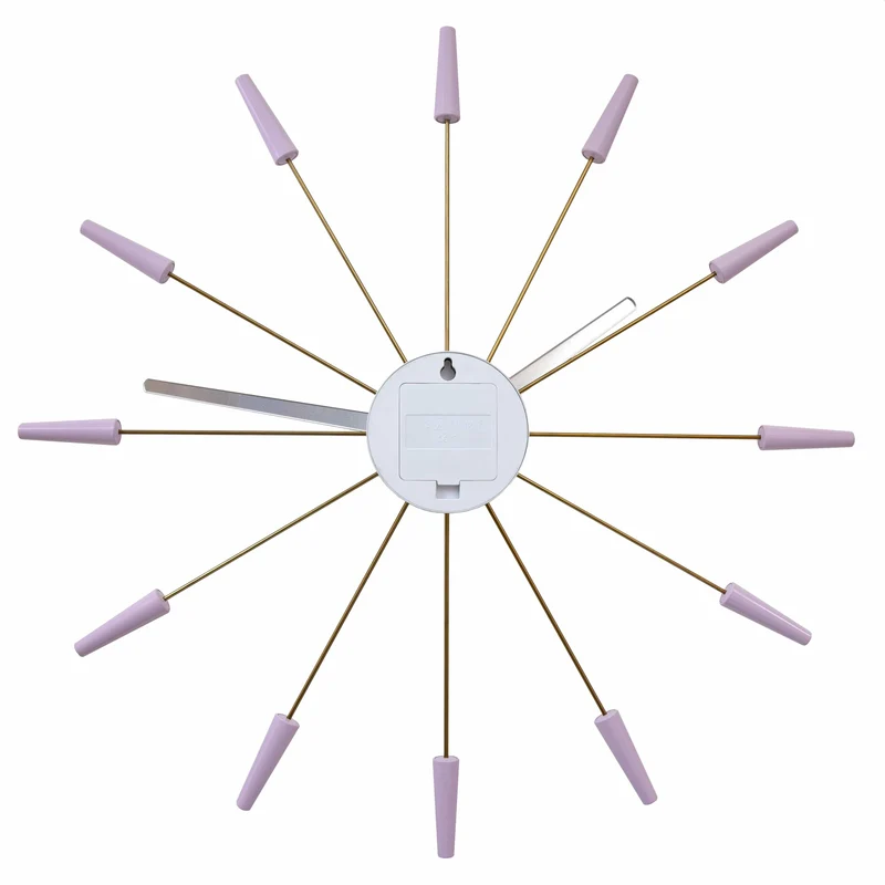 Silent Wall clock - Vintage - 58cm - Stainless Steel - 'Plug Inn'