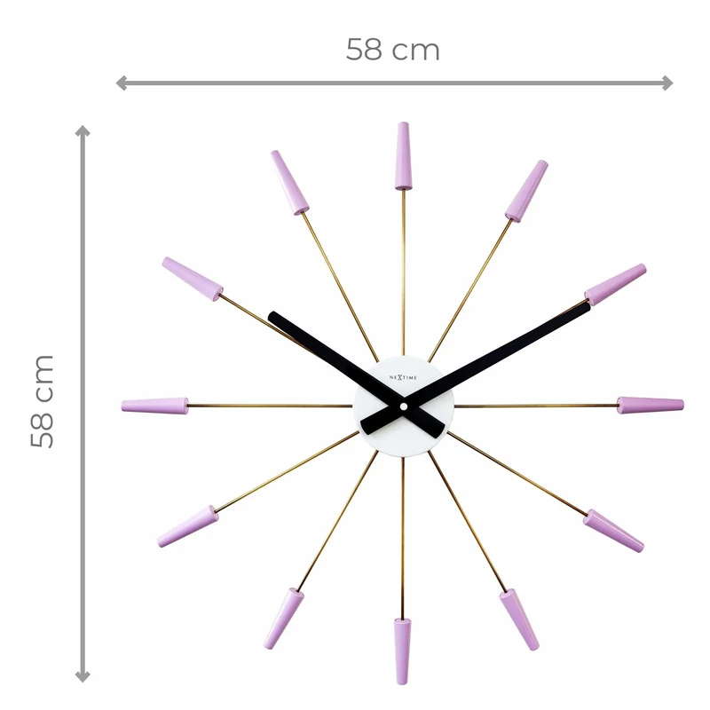 Silent Wall clock - Vintage - 58cm - Stainless Steel - 'Plug Inn'