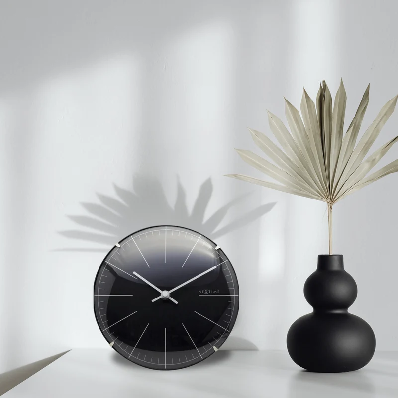 Wall clock/ Table clock- 20 cm- Glass - Dome Shaped Glass- 'Big Stripe Mini Dome'