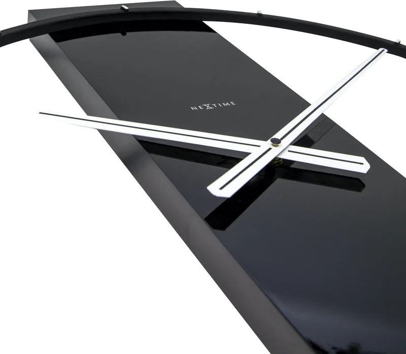 Wall clock - 50.8 x 58.2 x 4.3 cm - Black in piano glossy finish - Wood/Steel