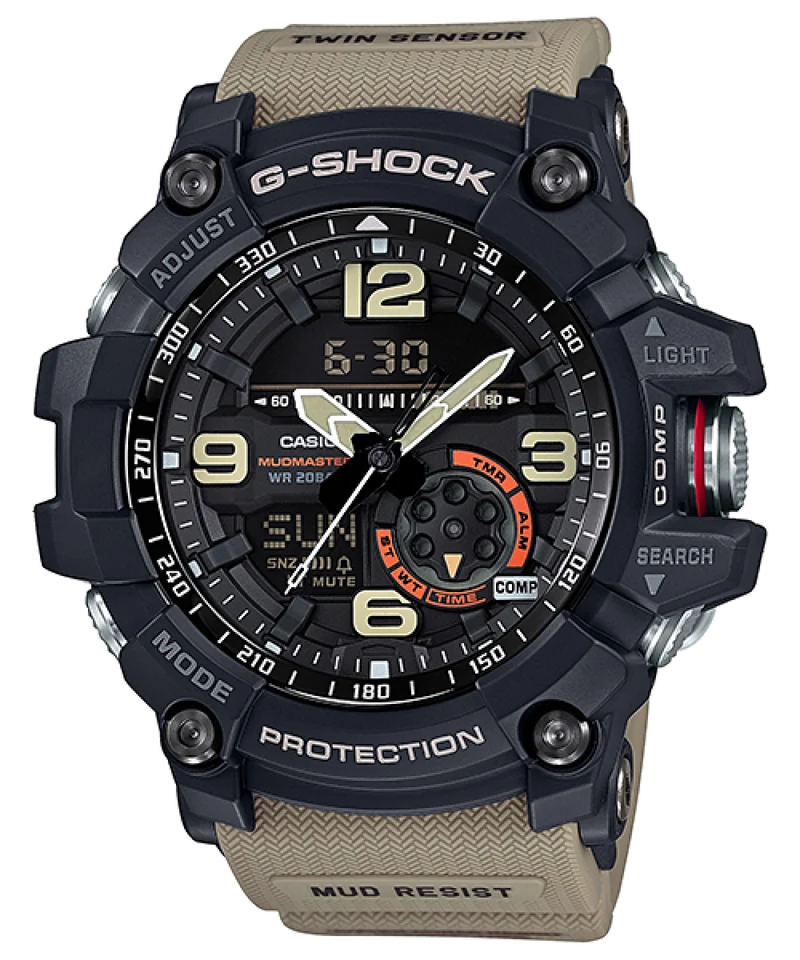 Casio G-Shock Mudmaster GG-1000-1A5ER Herren-Armbanduhr Schwarz • Digitaler Kompass & Thermometer • 20 bar wasserdicht