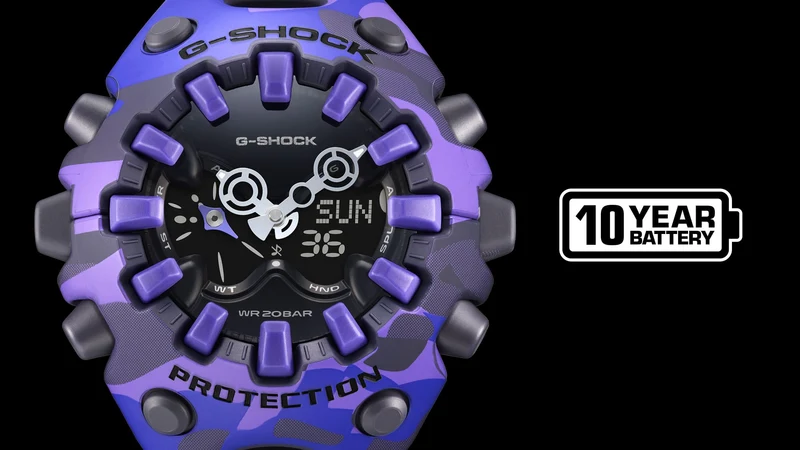 Casio G-Shock GA-V01CMG-6AER Unisex Armbanduhr • Bold Camo Tarnmuster • Stoßfest & 20 bar wasserdicht