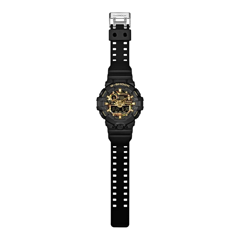 Casio G-Shock GA-700CF-1AER Herren Armbanduhr • Camouflage & Gold Design • 20 BAR Wasserdicht