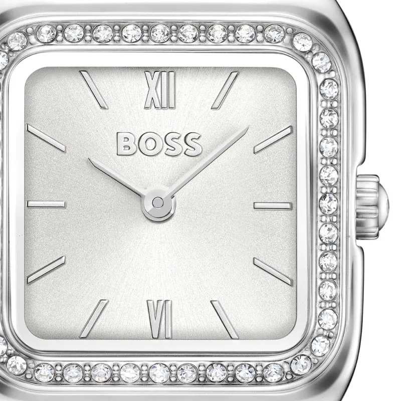 BOSS Mae Petite 1502882 Damenuhr Metallic Grau • Mineralglas • Edelstahlgehäuse
