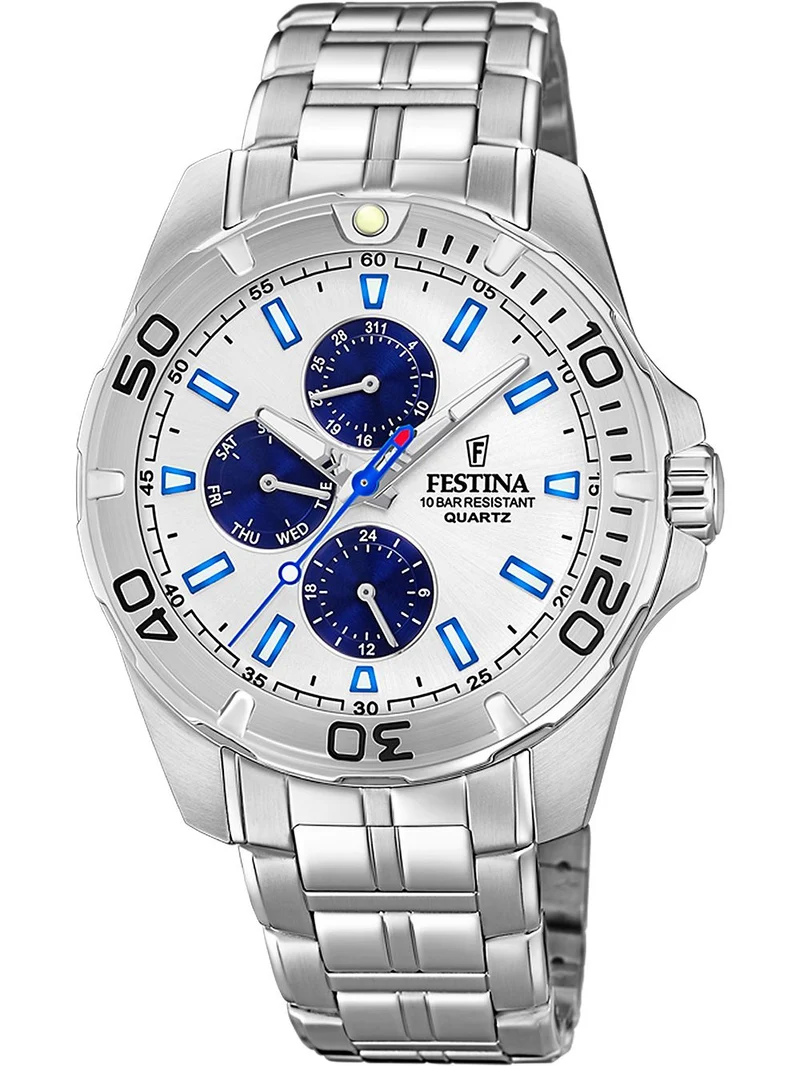 Festina Multifunction Collection F20445/1 Herrenuhr Silber • Mineralglas • 10 ATM