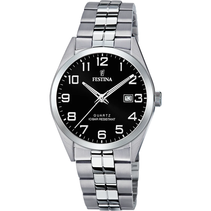 Festina Classics F20437/4 Herrenuhr Schwarz • Mineralglas • 10 ATM Wasserdicht