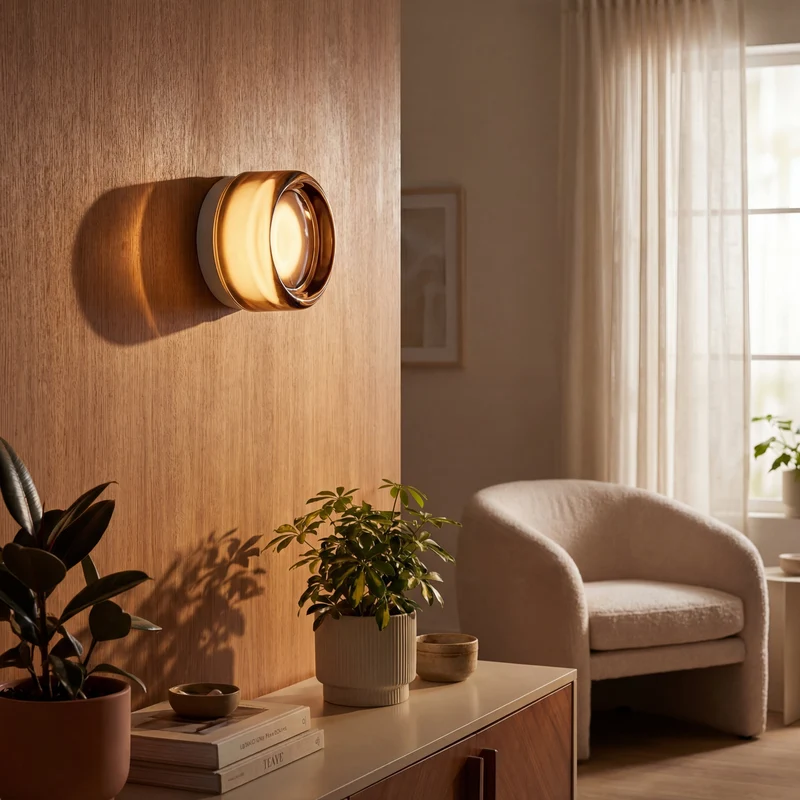 Ronde Wandlamp LED Dimbaar Sfeerverlichting Slaapkamer Gang Woonkamer Metaal Glas Modern Minimalistisch | Sansoti