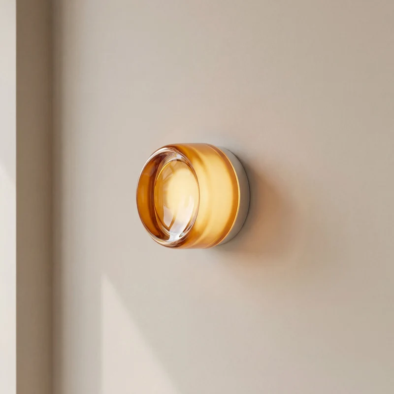 Ronde Wandlamp LED Dimbaar Sfeerverlichting Slaapkamer Gang Woonkamer Metaal Glas Modern Minimalistisch | Sansoti