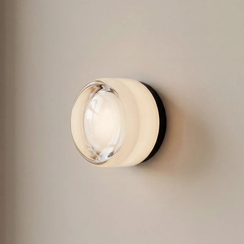 Ronde Wandlamp LED Dimbaar Sfeerverlichting Slaapkamer Gang Woonkamer Metaal Glas Modern Minimalistisch | Sansoti