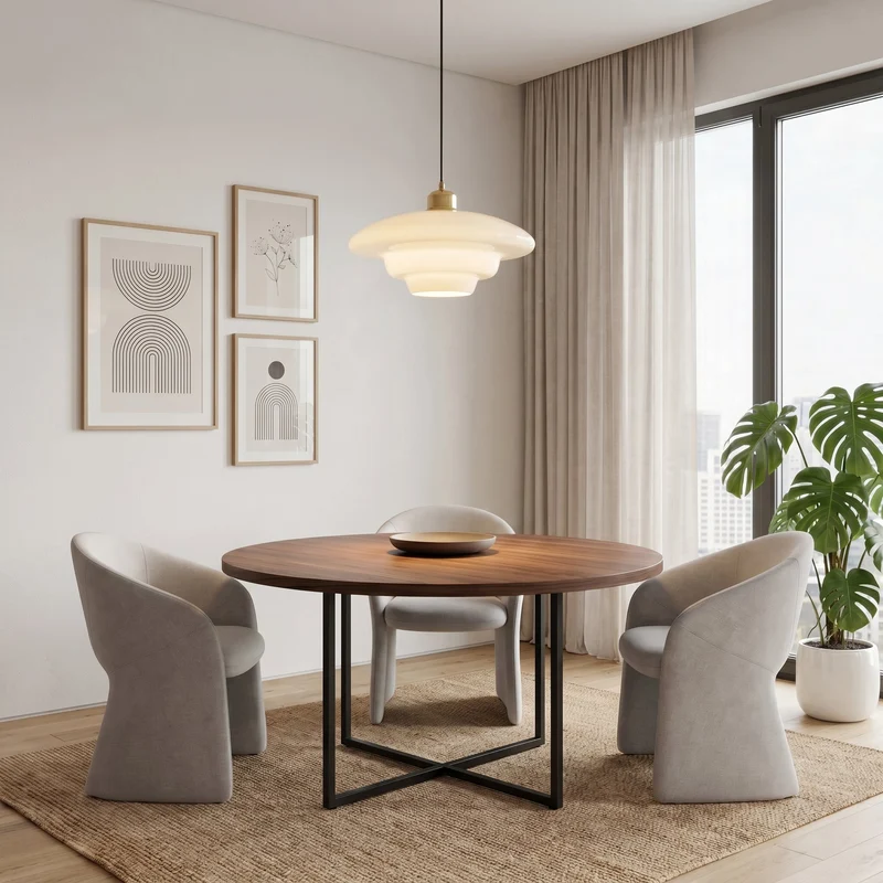 Melkwitte Glazen Hanglamp E27 Fitting met IJzeren Plafondbevestiging voor Keuken Eetkamer Hal Woonruimte | Sansoti