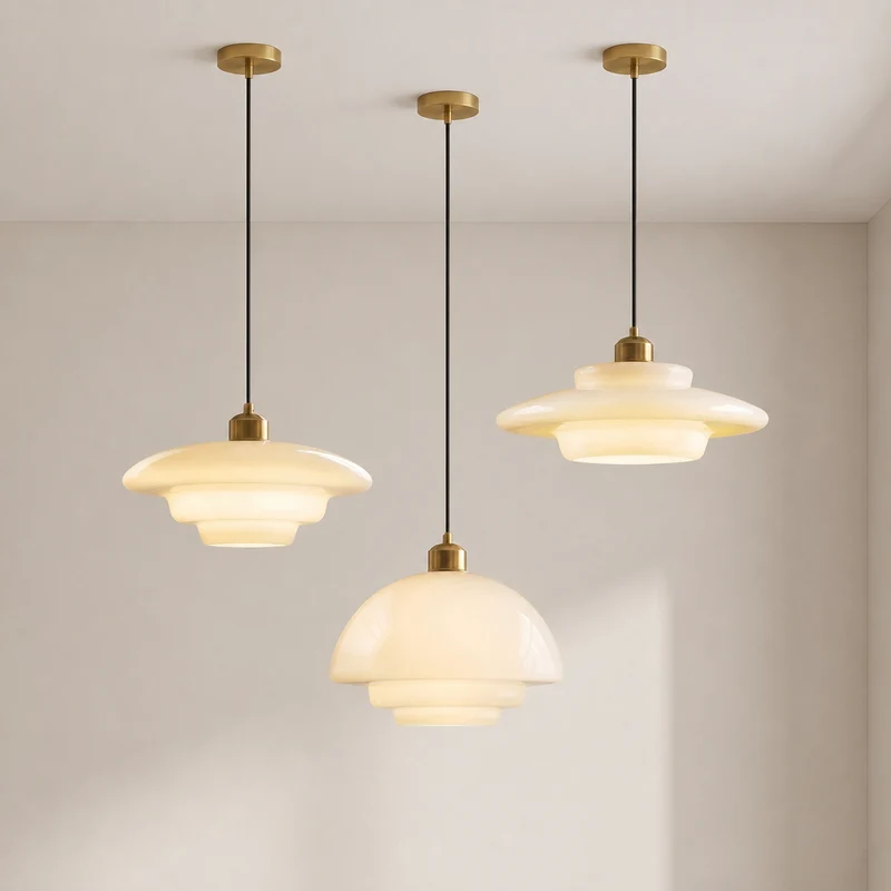 Melkwitte Glazen Hanglamp E27 Fitting met IJzeren Plafondbevestiging voor Keuken Eetkamer Hal Woonruimte | Sansoti