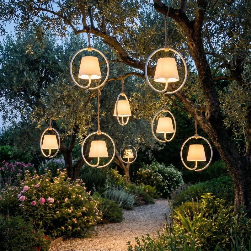 Draadloze Oplaadbare Hanglamp Buiten Waterdicht Dimbaar USB-C Jute Touw Terras Tuin Sfeerverlichting | Sansoti