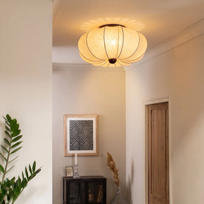 Plafondlamp Zijdeglans Stof Middeleeuwse Stijl E27 LED Sfeerverlichting Woonkamer Slaapkamer Hal 40-60cm | Sansoti