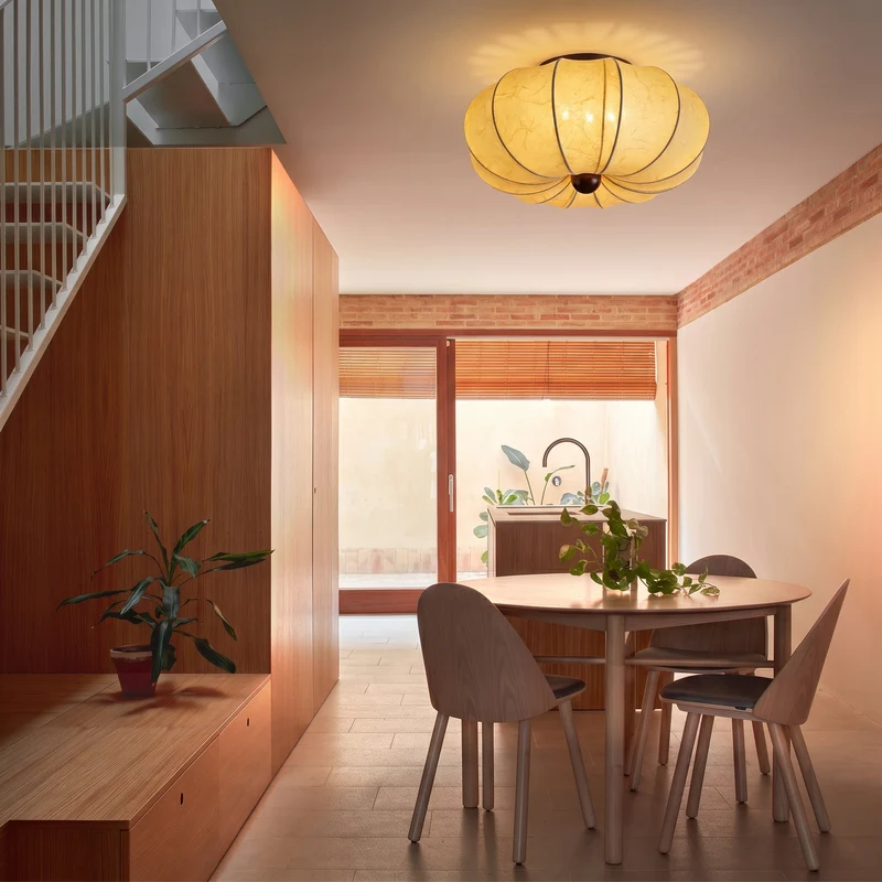 Plafondlamp Zijdeglans Stof Middeleeuwse Stijl E27 LED Sfeerverlichting Woonkamer Slaapkamer Hal 40-60cm | Sansoti