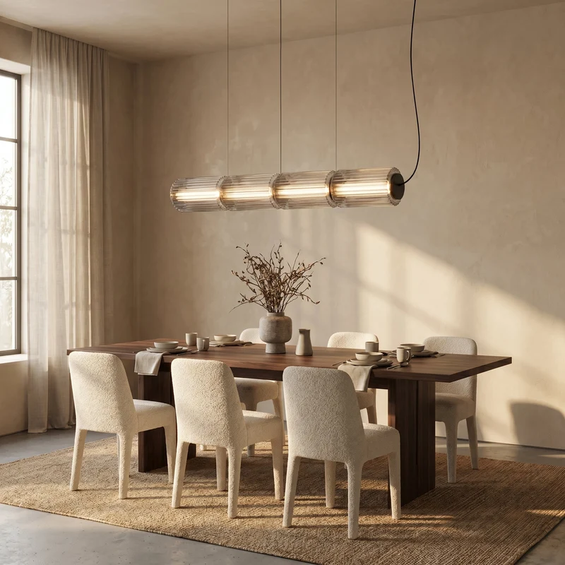 Hanglamp Cilinderglas Moderne Eettafel Bar Keuken Verlichting LED 3 4 5 Lampen Verstelbaar Zwart IJzer Design | Sansoti