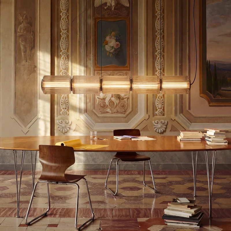Hanglamp Cilinderglas Moderne Eettafel Bar Keuken Verlichting LED 3 4 5 Lampen Verstelbaar Zwart IJzer Design | Sansoti