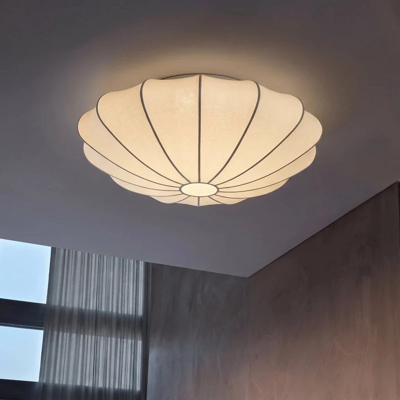 Plafondlamp Cocon Zijdevezel Warm Wit Sfeerverlichting Woonkamer Slaapkamer Eetkamer Ontspanning Design | Sansoti