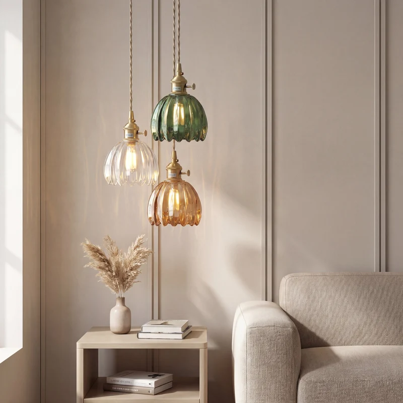 Glazen Hanglamp E27 Glas-Metaal Combinatie Scandinavisch Design Eetkamer Woonkamer Eetkamerlamp Minimalisme | Sansoti