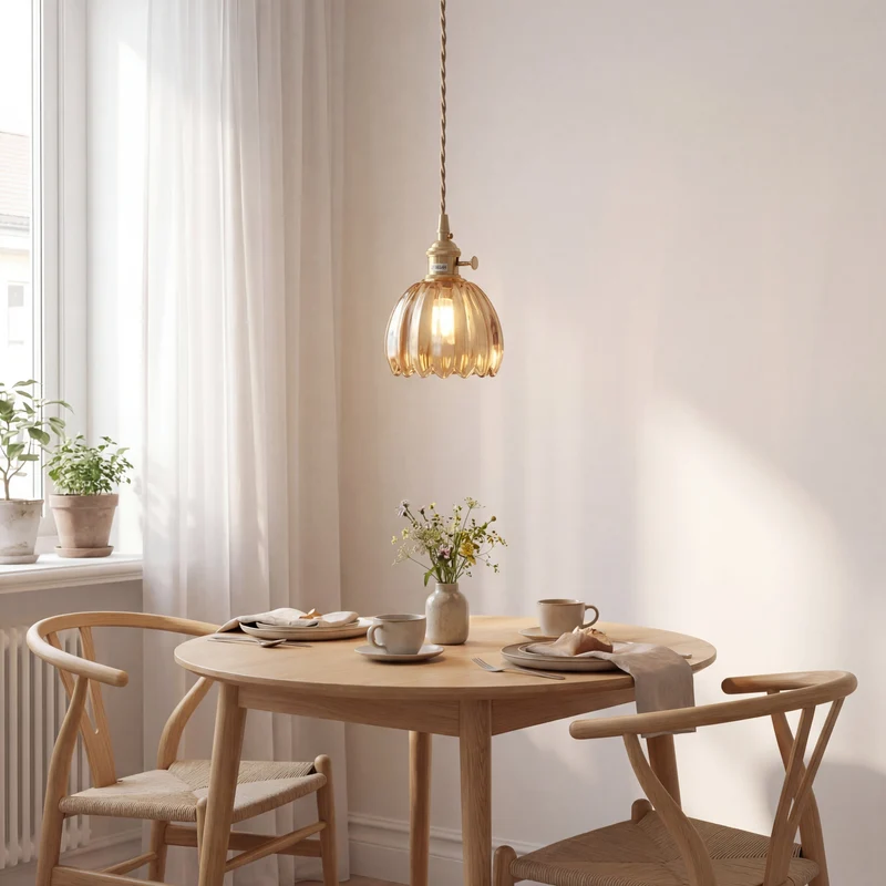 Glazen Hanglamp E27 Glas-Metaal Combinatie Scandinavisch Design Eetkamer Woonkamer Eetkamerlamp Minimalisme | Sansoti