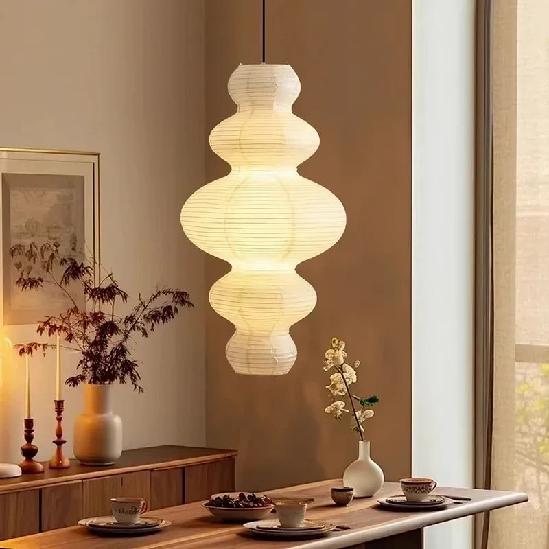 Hanglamp Rijstpapier Meerlaags 45cm Warm Wit Licht Eetkamer Woonkamer Scandinavisch Design Verstelbaar | Sansoti