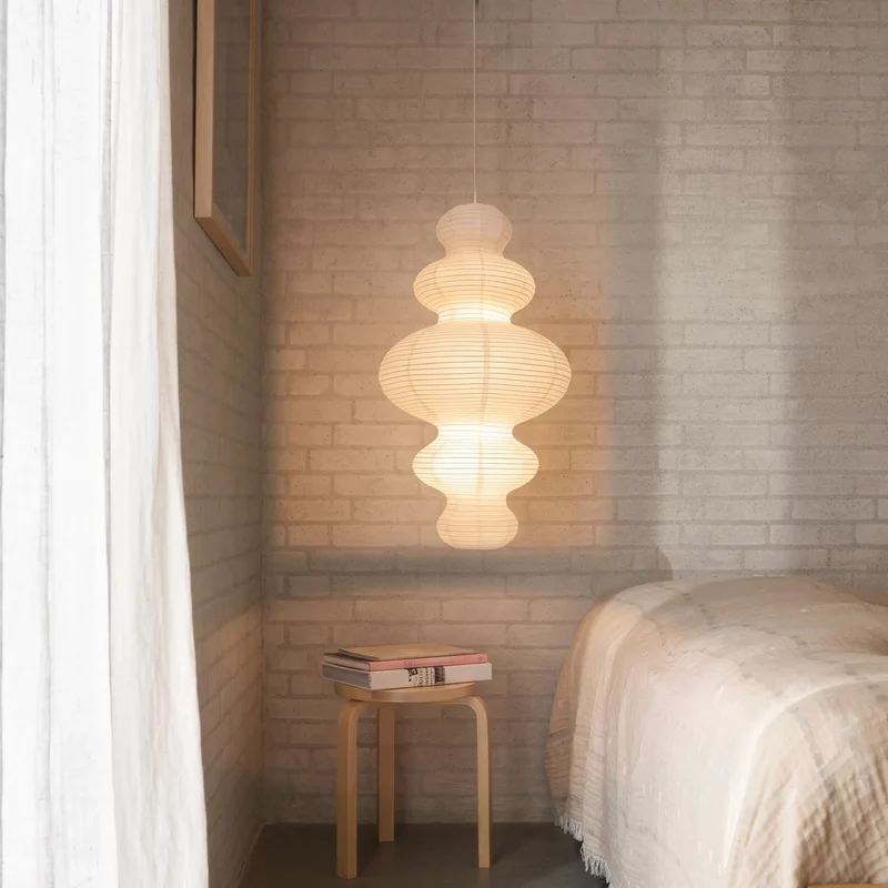 Hanglamp Rijstpapier Meerlaags 45cm Warm Wit Licht Eetkamer Woonkamer Scandinavisch Design Verstelbaar | Sansoti