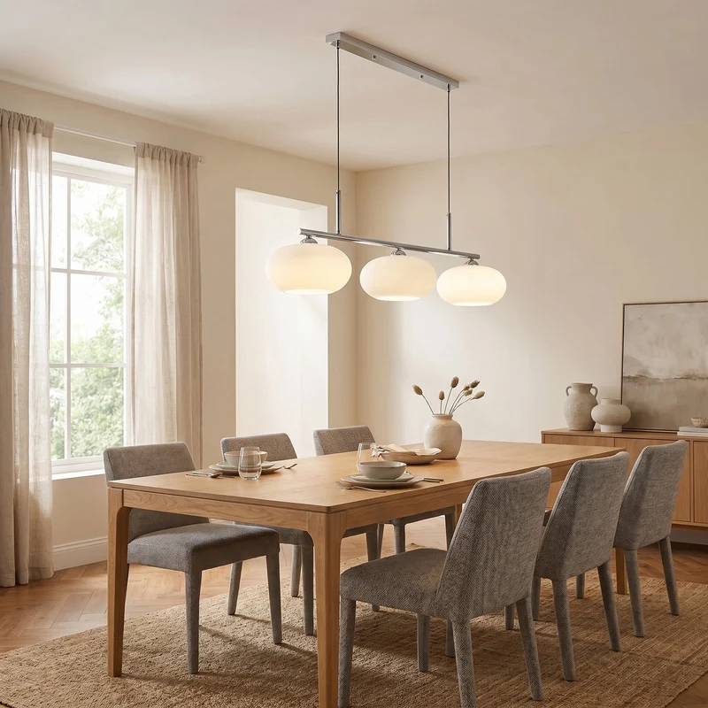 Geometrische Hanglamp 3-Lichts Metaal Glas Eetkamer Keukeneiland Verstelbaar Modern Scandinavisch Design | Sansoti