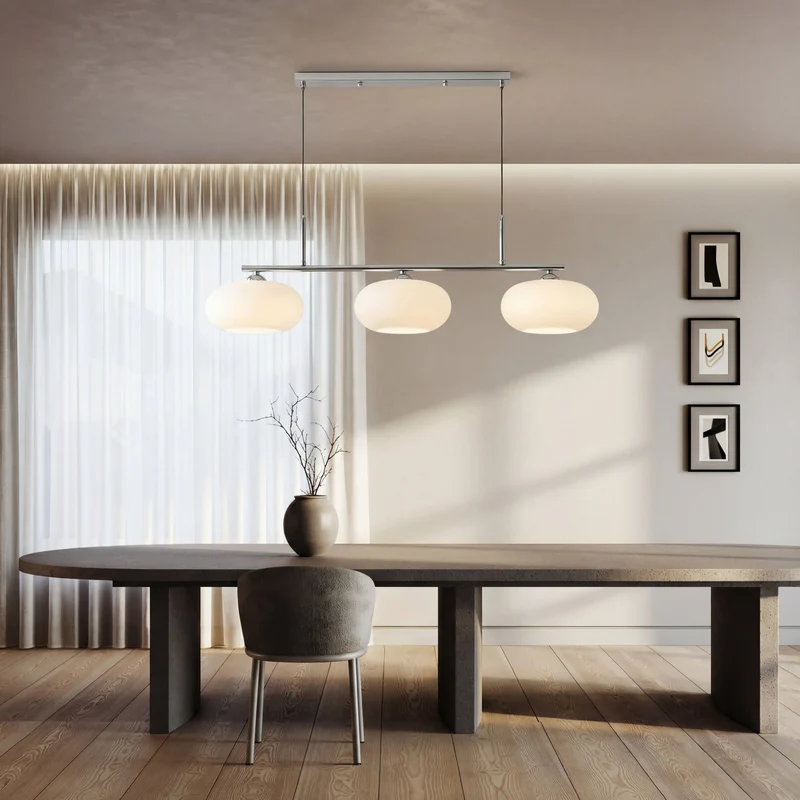 Geometrische Hanglamp 3-Lichts Metaal Glas Eetkamer Keukeneiland Verstelbaar Modern Scandinavisch Design | Sansoti