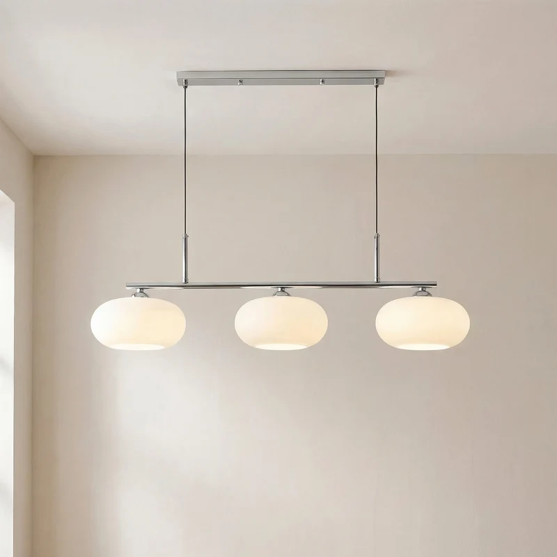 Geometrische Hanglamp 3-Lichts Metaal Glas Eetkamer Keukeneiland Verstelbaar Modern Scandinavisch Design | Sansoti