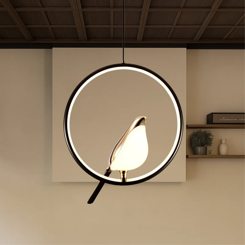 Hanglamp Vogels op Tak Metaal LED Warm Wit 3000K Zwart Goud Eettafel Woonkamer Sfeerlicht Design Interieur | Sansoti