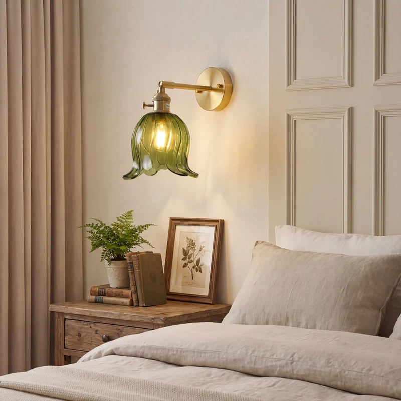 Glazen Wandlamp Bloembladontwerp Handgeblazen 3000K Warm Wit Licht Artistieke Muurverlichting Woonkamer | Sansoti