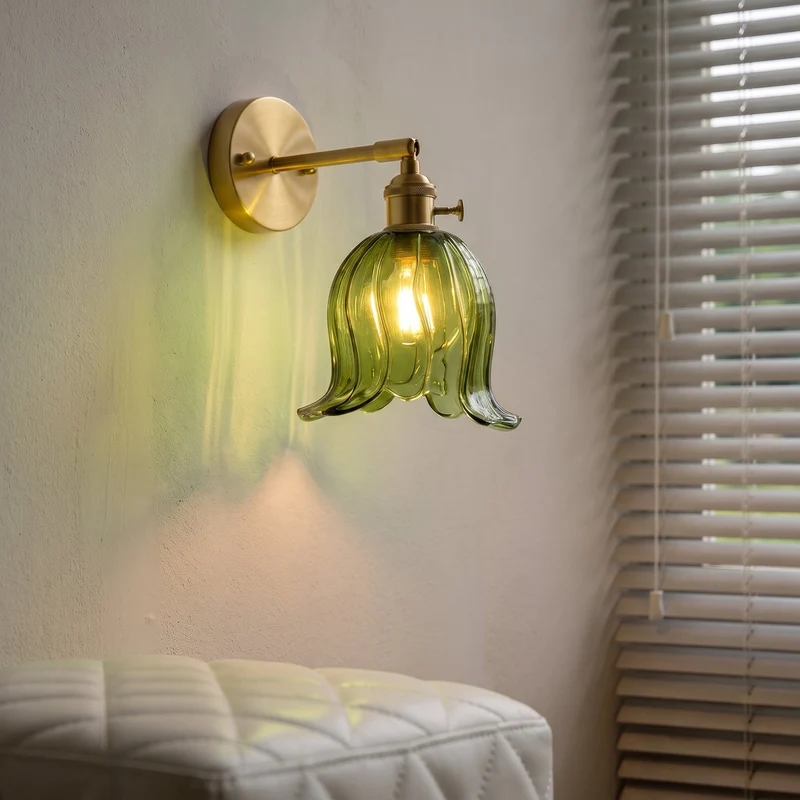 Glazen Wandlamp Bloembladontwerp Handgeblazen 3000K Warm Wit Licht Artistieke Muurverlichting Woonkamer | Sansoti