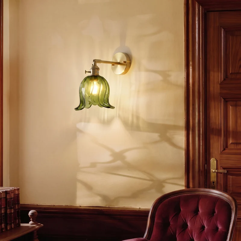 Glazen Wandlamp Bloembladontwerp Handgeblazen 3000K Warm Wit Licht Artistieke Muurverlichting Woonkamer | Sansoti