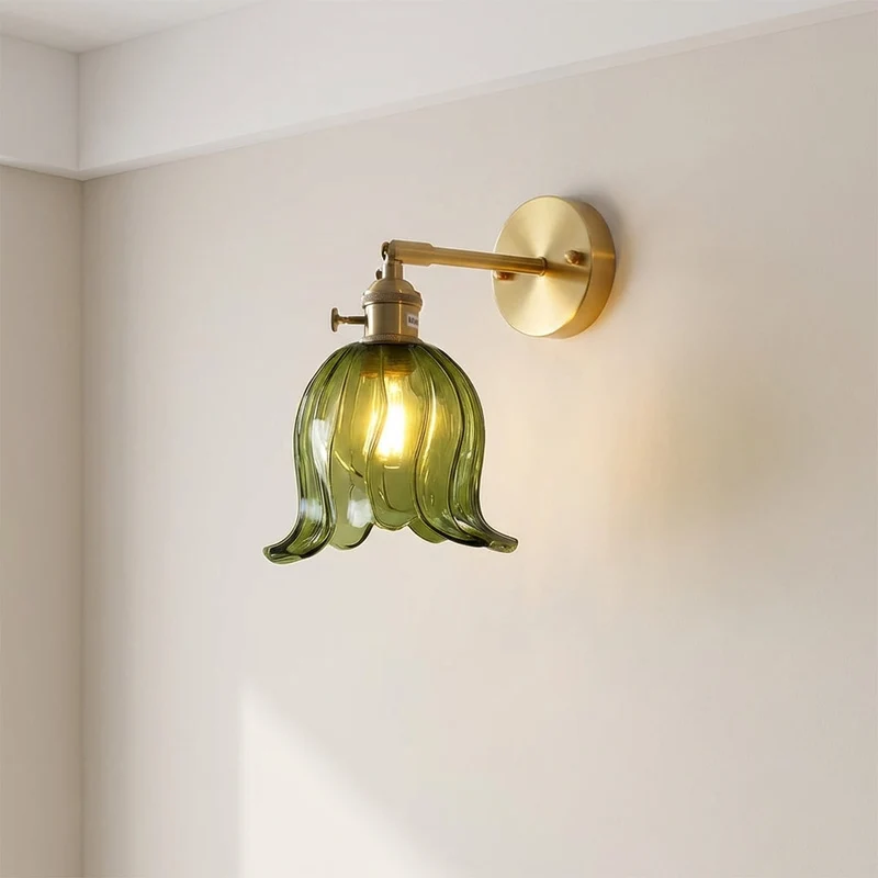 Glazen Wandlamp Bloembladontwerp Handgeblazen 3000K Warm Wit Licht Artistieke Muurverlichting Woonkamer | Sansoti