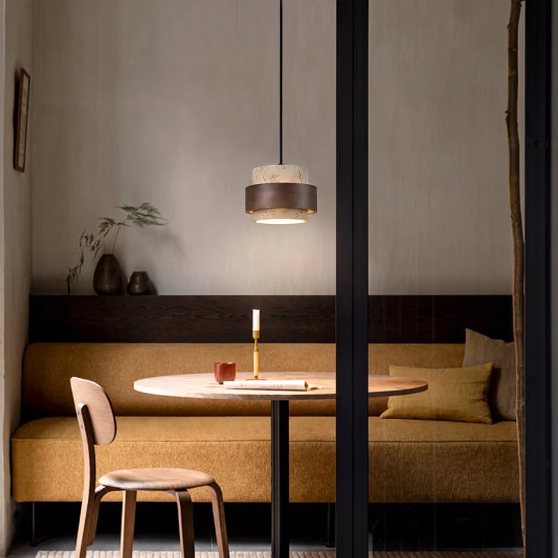 Hanglamp Natuursteen Hout Wabi-Sabi Stijl Verstelbaar Eetkamer Bar Keuken Verlichting 1 2 3 4 Spots LED | Sansoti