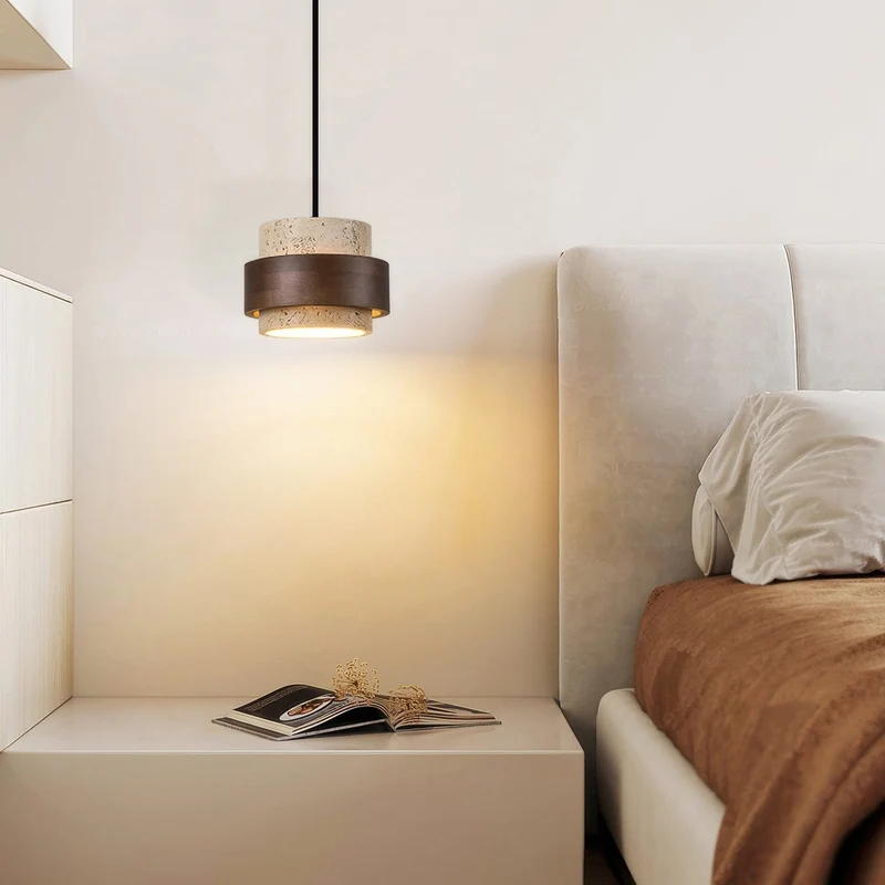 Hanglamp Natuursteen Hout Wabi-Sabi Stijl Verstelbaar Eetkamer Bar Keuken Verlichting 1 2 3 4 Spots LED | Sansoti